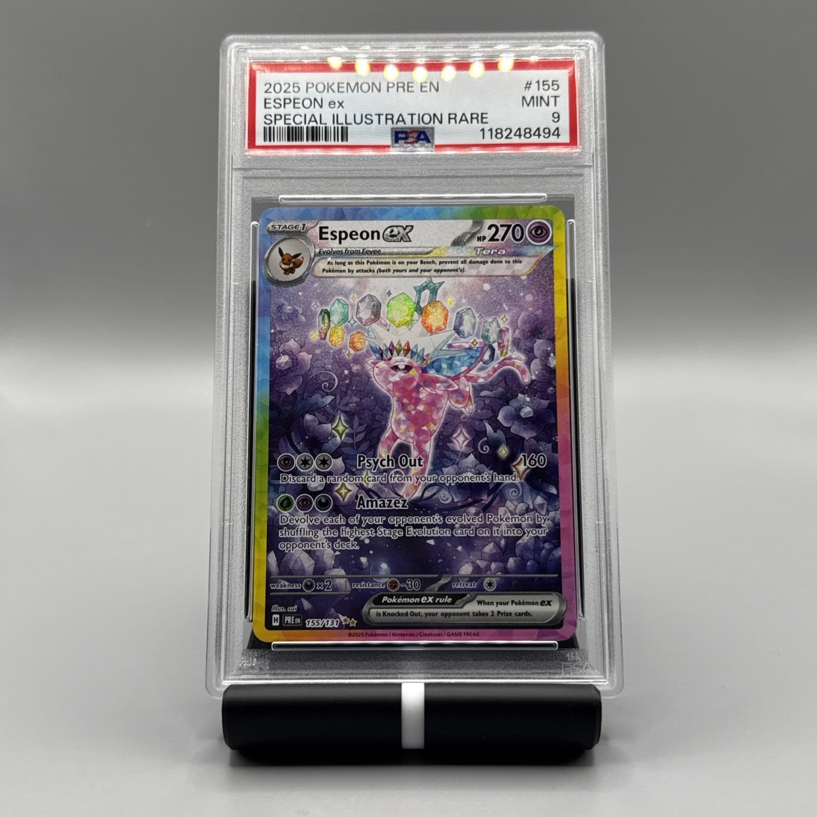 Prismatic Evolutions Espeon Ex Special Illustration Rare 155/131 Psa 9 Pokemon