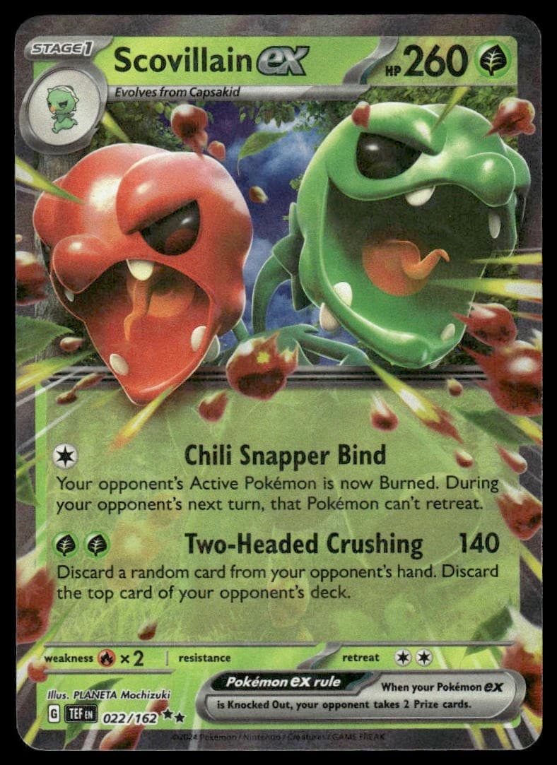 Scovillain ex 022/162 Ultra Rare Temporal Forces Pokemon Holo Near Mint