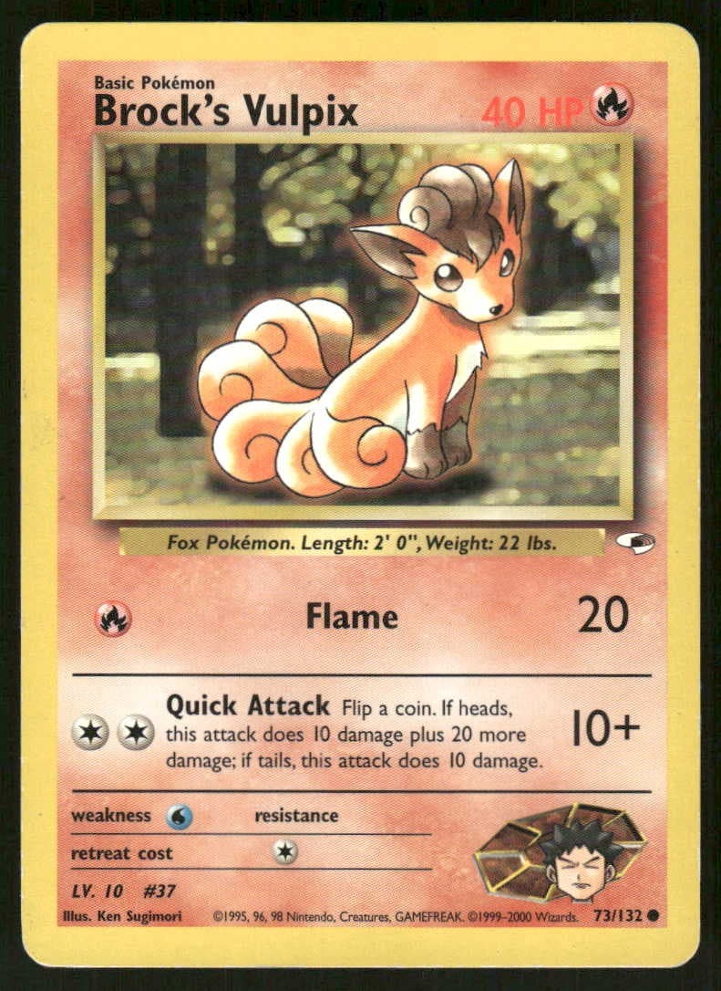 Pokemon Brock's Vulpix Gym Heroes 73/132 Unlimited C MP