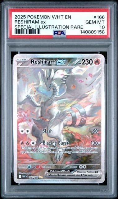 Reshiram ex 166/086 Sv: White Flare SIR Holo PSA 10
