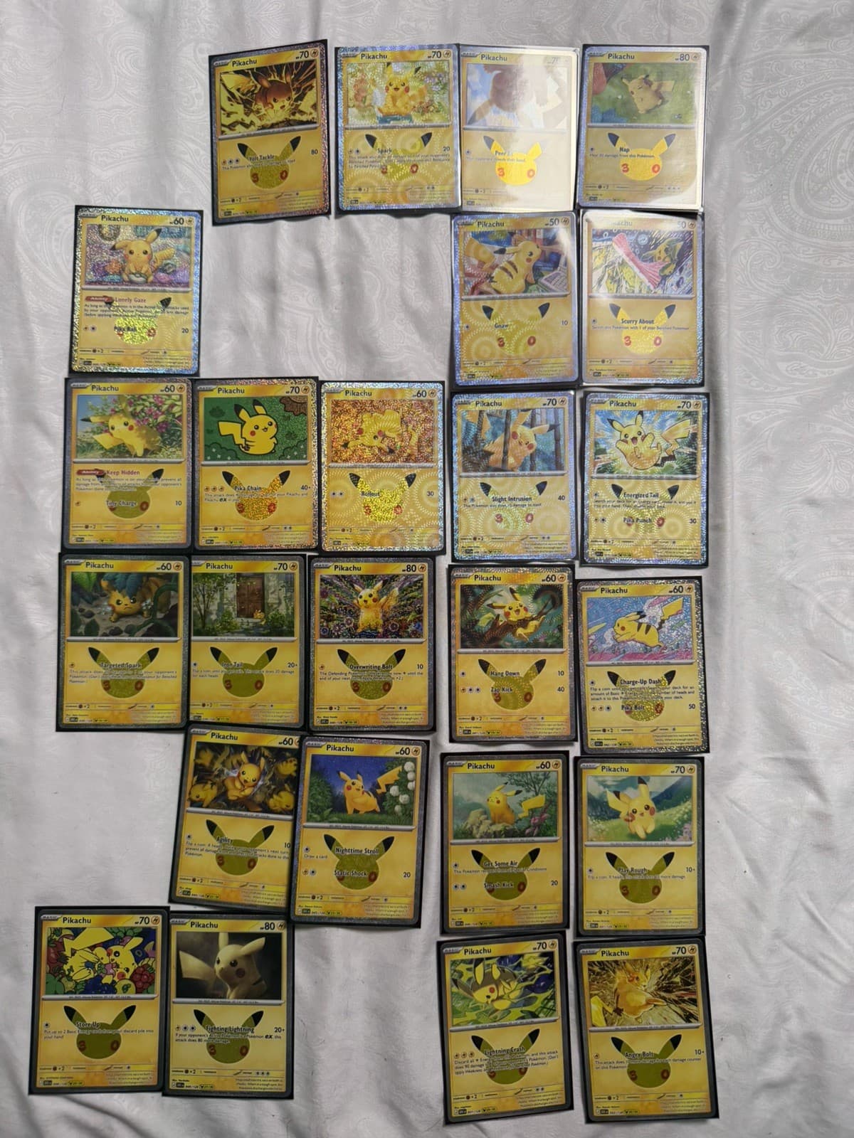 Pokemon 30th Celebration Pikachu Set missing 5 to complete set (1,7,8,21,28)