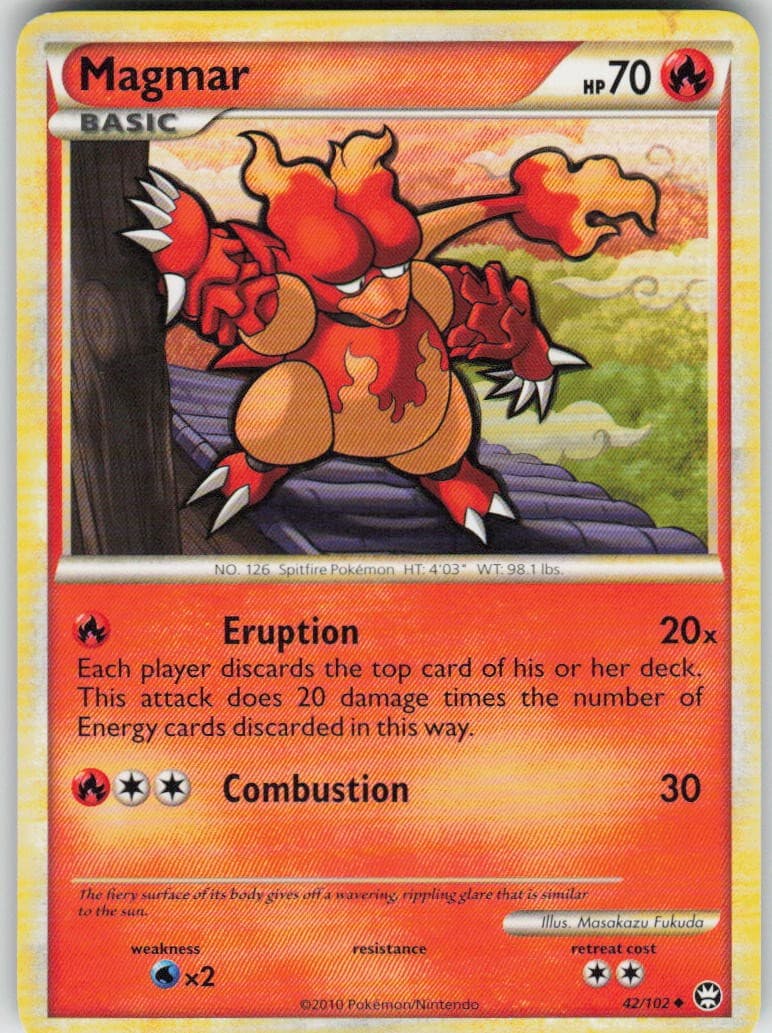 Magmar 42/102 Uncommon HGSS Triumphant Pokemon Lightly Played