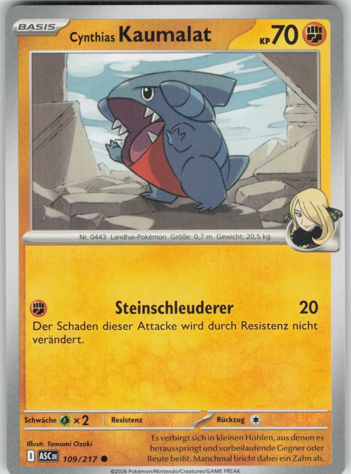 Cynthias Kaumalat 109/217 - Erhabene Helden Un/Common - Pokemon Card NM Deutsch