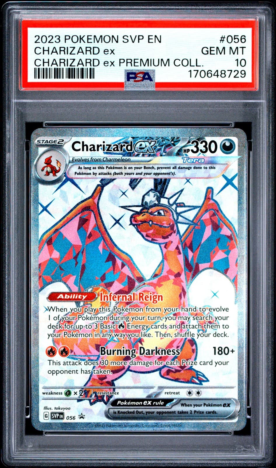 2023 POKEMON SVP EN-SV BLACK STAR PROMO #056 CHARIZARD EX PSA 10