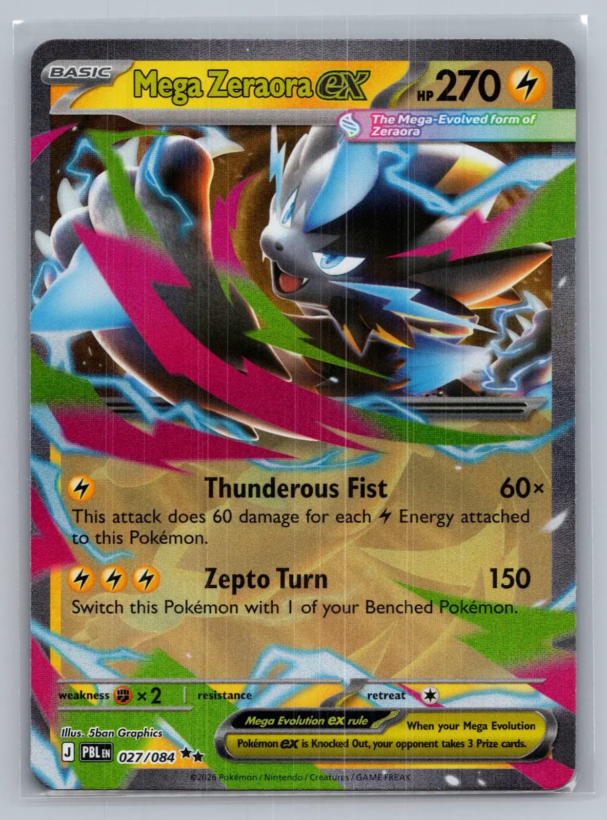 Mega Zeraora EX #27/84 2026 Pitch Black Pokemon TCG