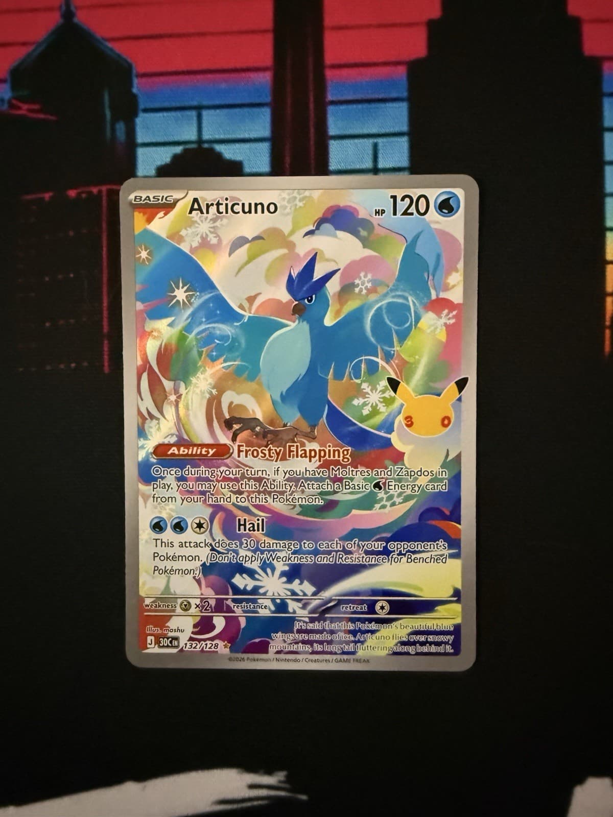 Articuno 132/128 Pokemon EN 30th Celebration Illustration Rare Full Art Holo