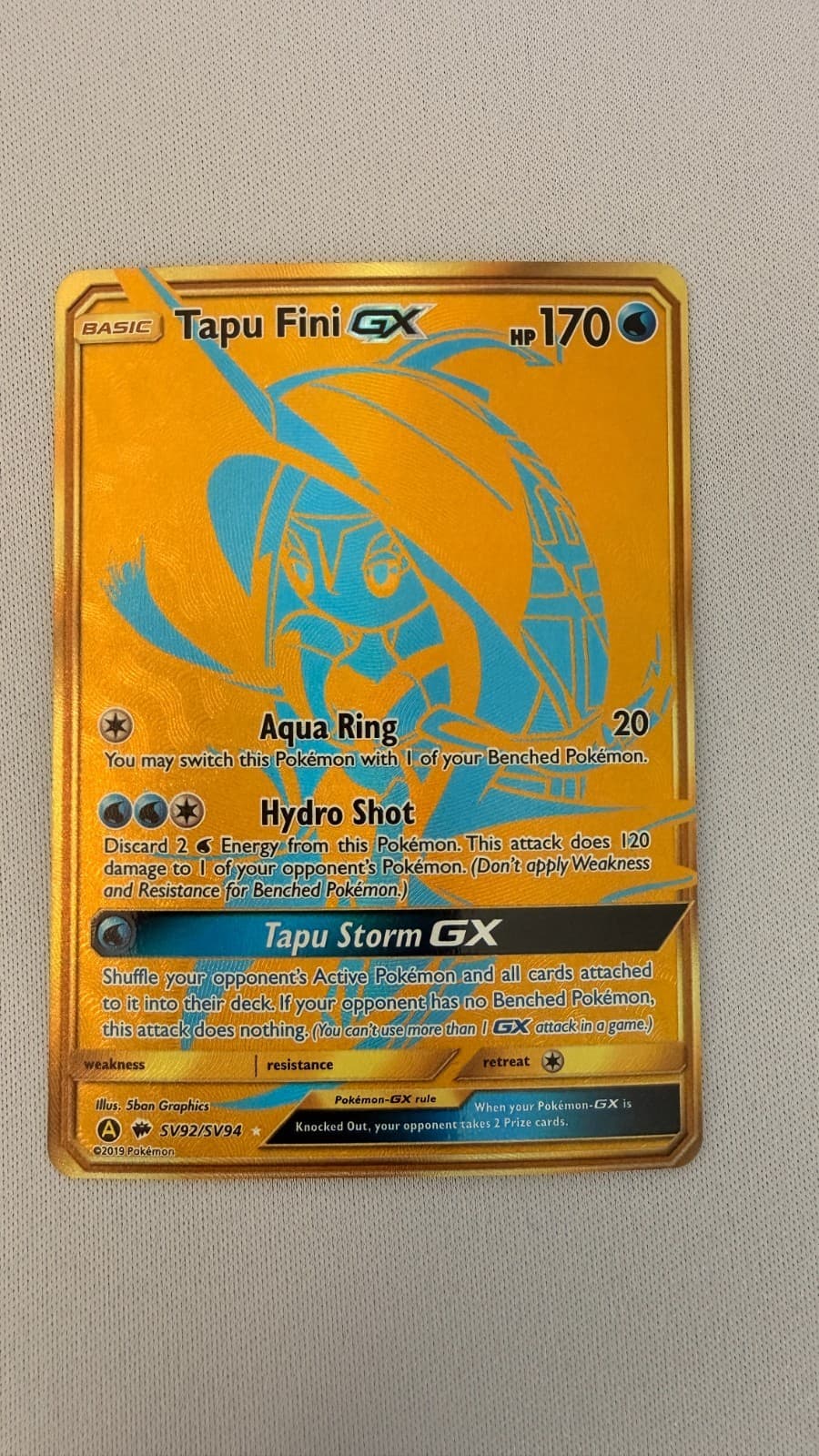 Card Tapu Fini GX Holo Rare Pokemon Hidden Fates Shiny Vault SV92/SV94 - NM