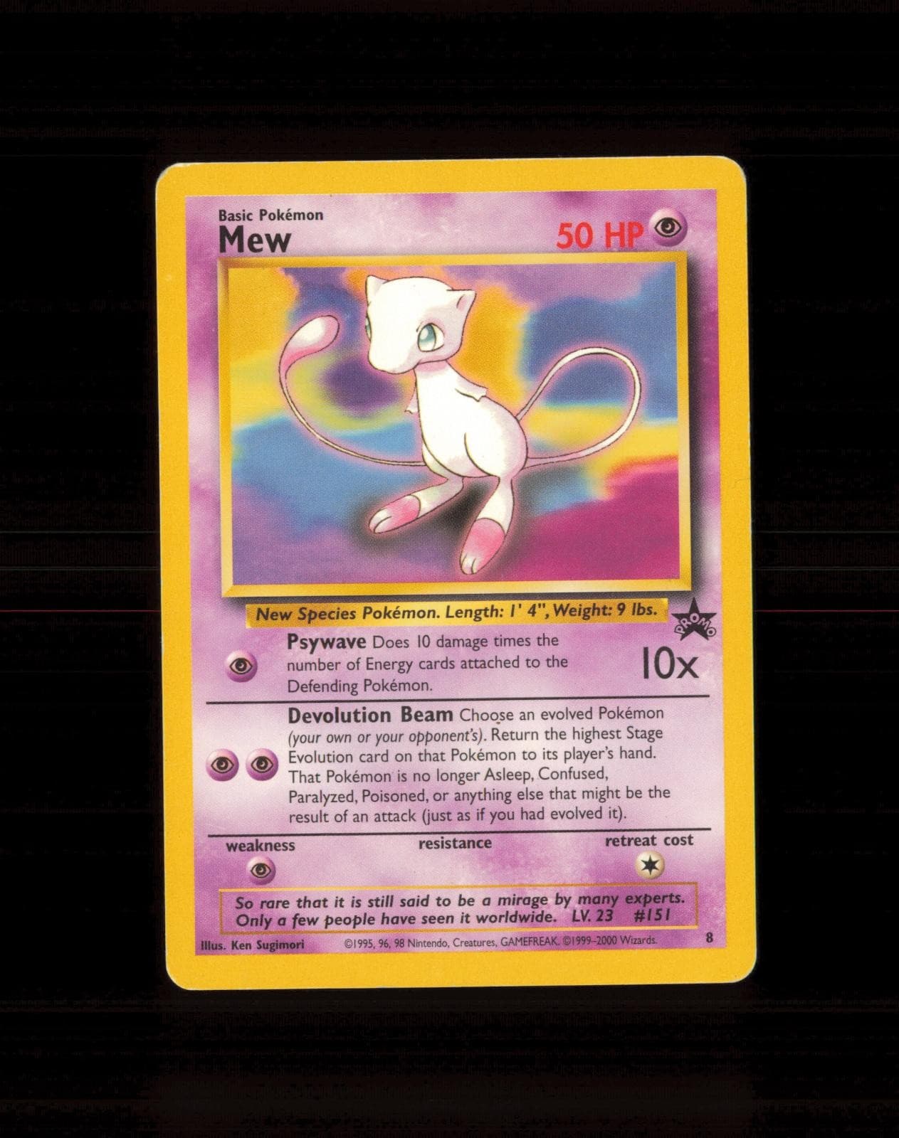 1999 Pokemon Wizards Black Star Promos Mew 8 MP