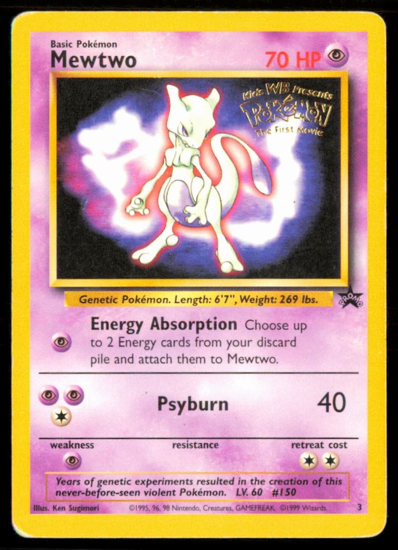 Mewtwo 3 Promo Wizards Black Star Promos Pokemon Moderately Played
