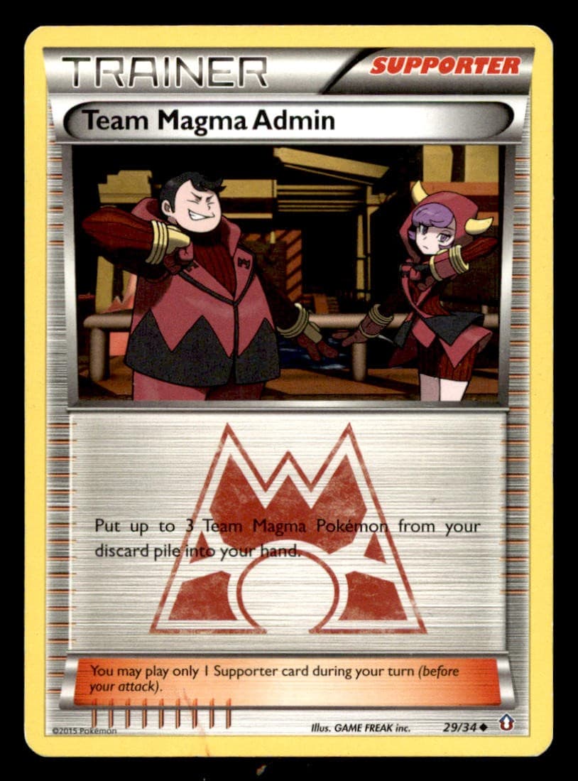 TEAM MAGMA ADMIN 29/34 UNCOMMON DOUBLE CRISIS POKEMON MP