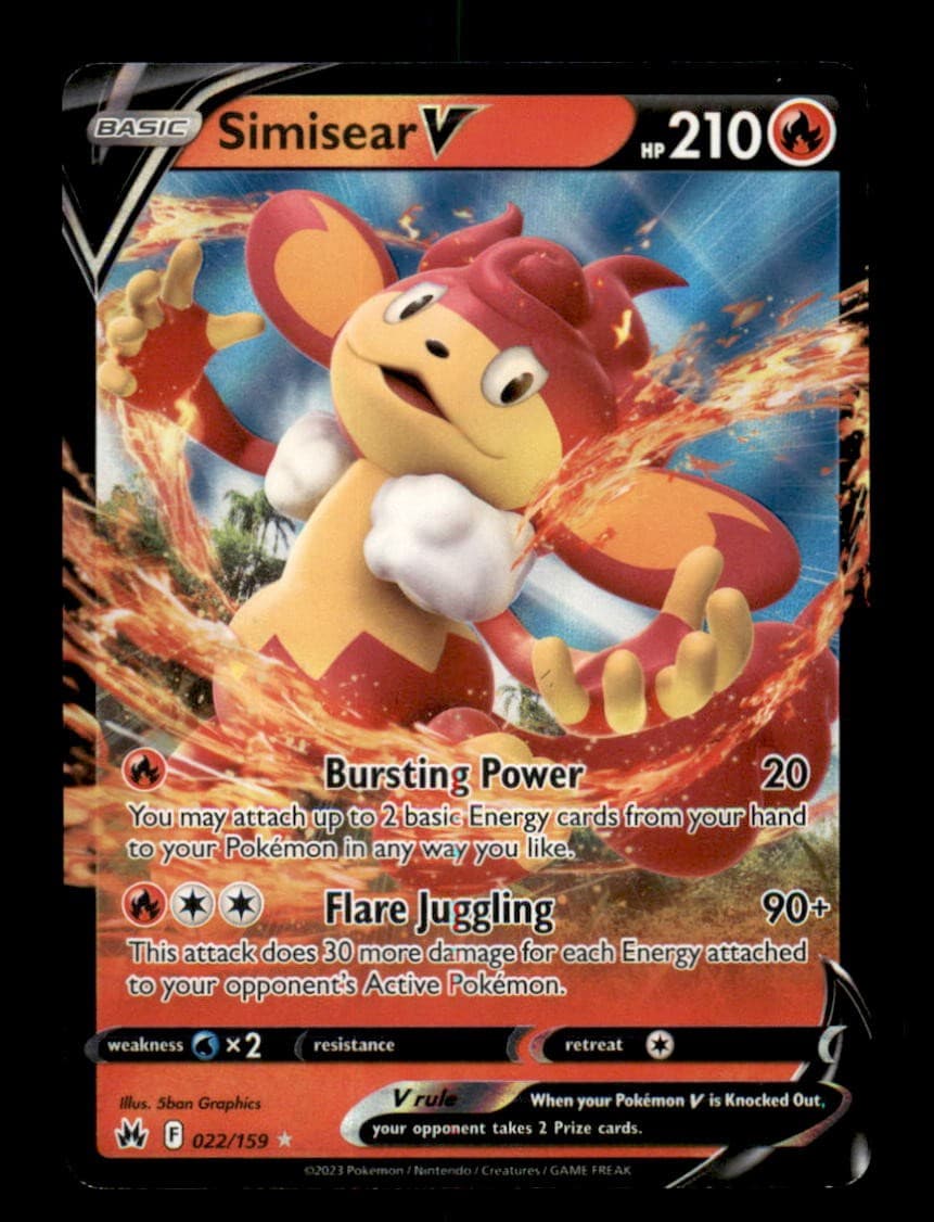 SIMISEAR V 022/159 - HOLO V RARE - CROWN ZENITH - NM/M