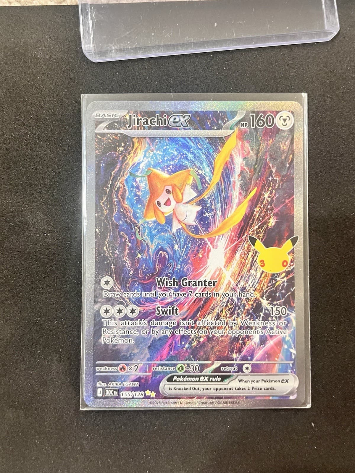 Pokemon 30th Anniversary SIR Jirachi ex 155/128 Special Illustration Rare Mint