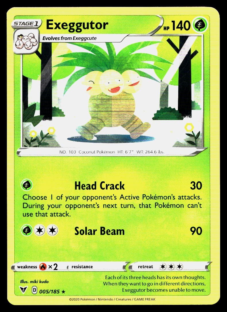 Pokemon Exeggutor #005/185 SWSH04: Vivid Voltage Rare