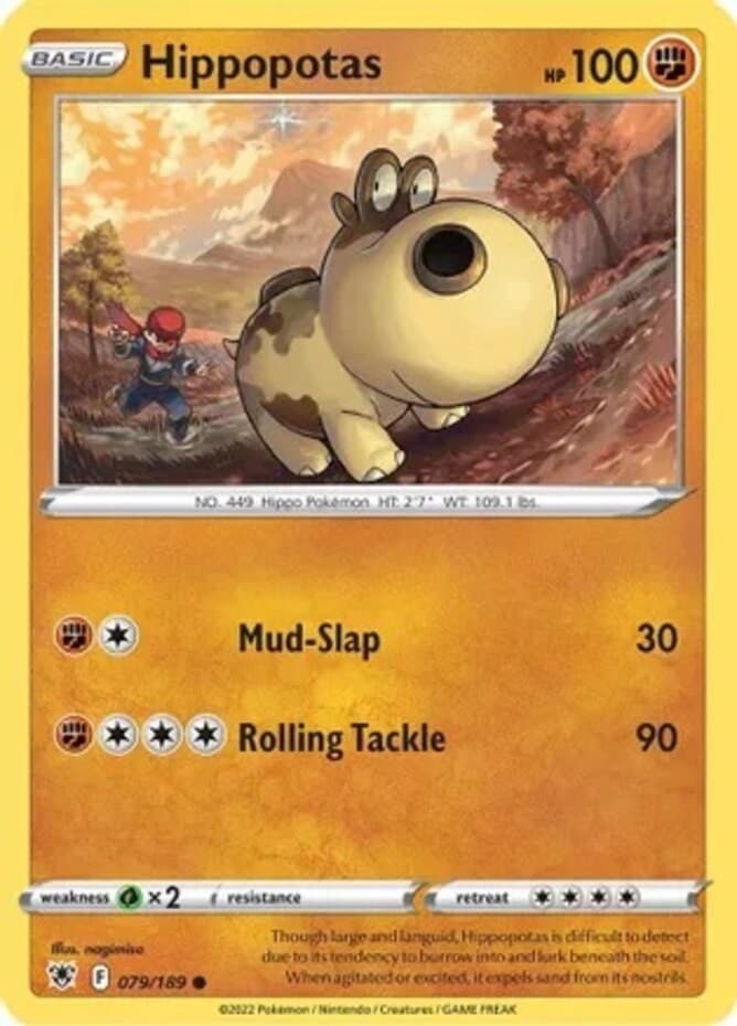Hippopotas - 079/189 - Common (Near Mint) Astral Radiance - Fighting Pokémon