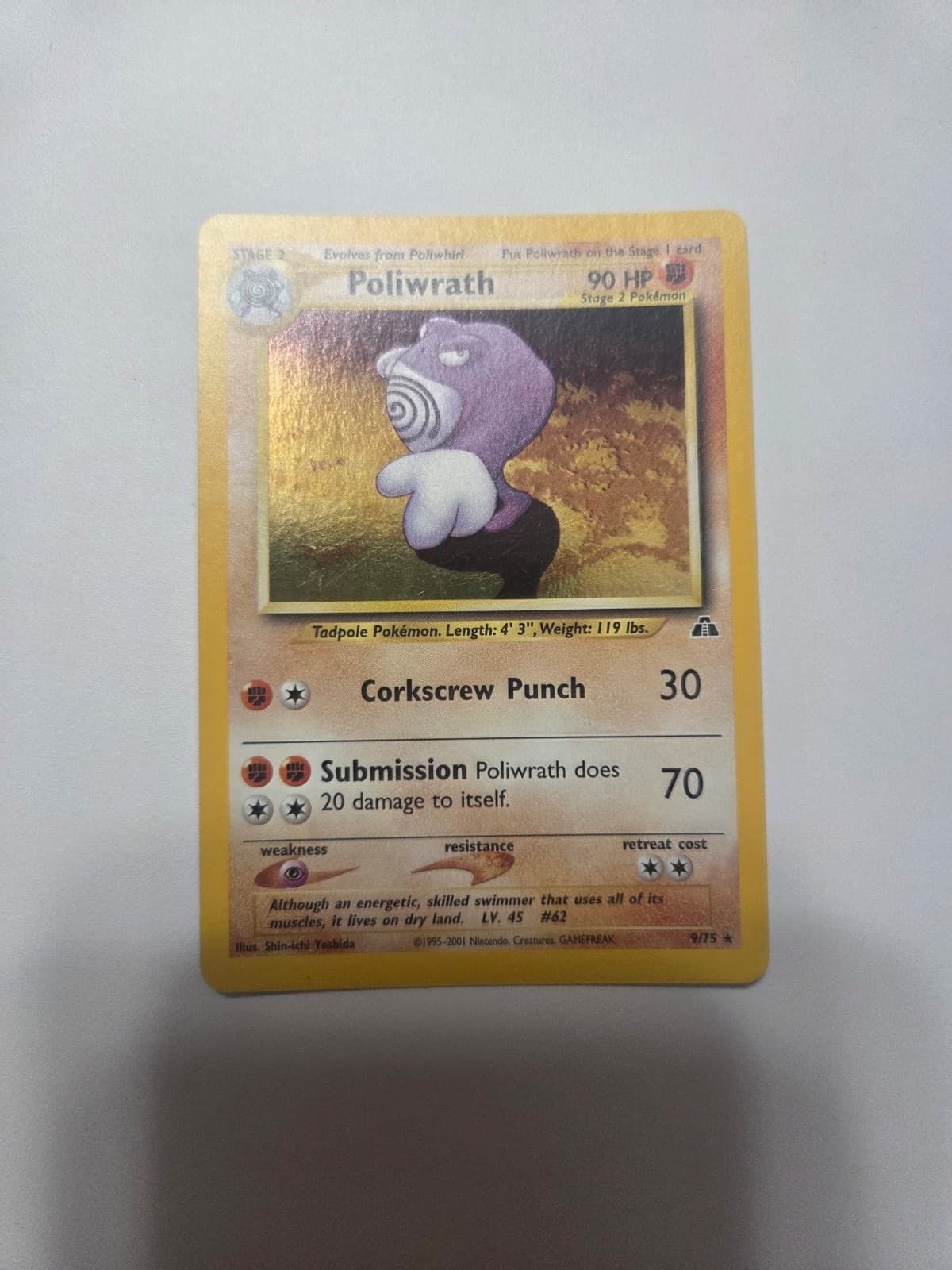 Poliwrath 9/75 Neo Discovery Holo Rare Vintage Pokemon Card - LP