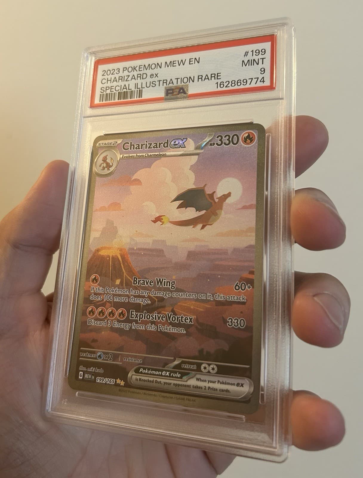 Pokemon Charizard ex 199/165 SV 151 Special Illustration Rare Holo PSA 9 (EN)