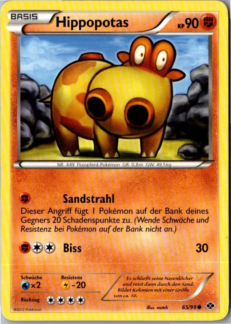 Pokemon Hippopotas 65/99 Kommende Schicksale Deutsch