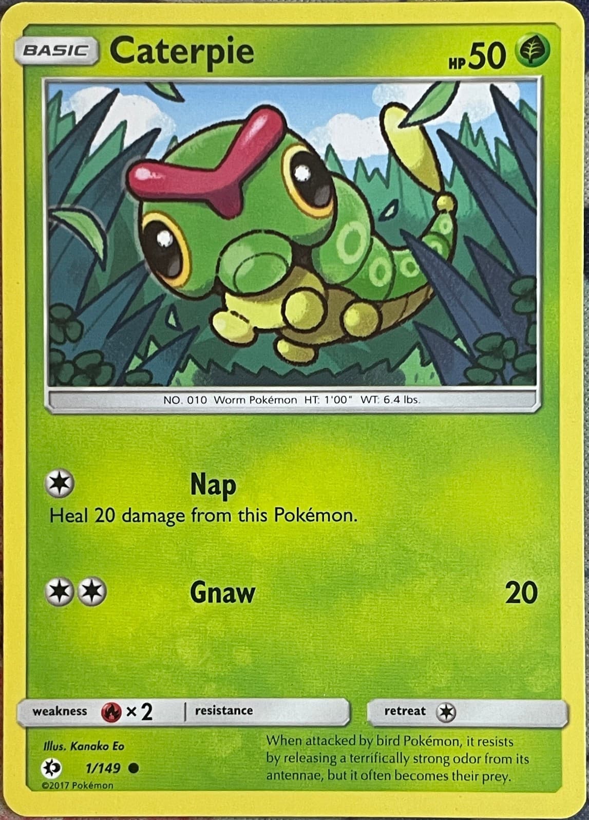 Caterpie - 1/149 - Sun & Moon Base Pokemon 2017