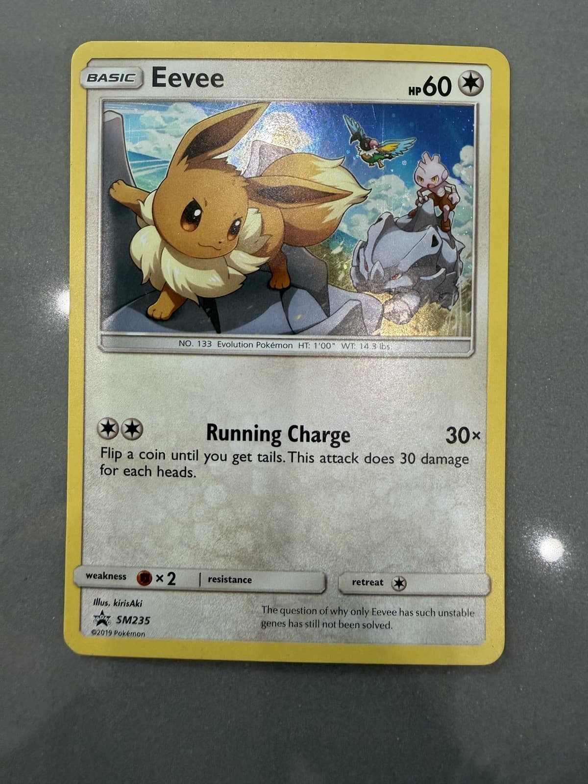 Eevee SM235 Black Star Promo Cosmos Holo HD Foil Pokemon Card SM 235