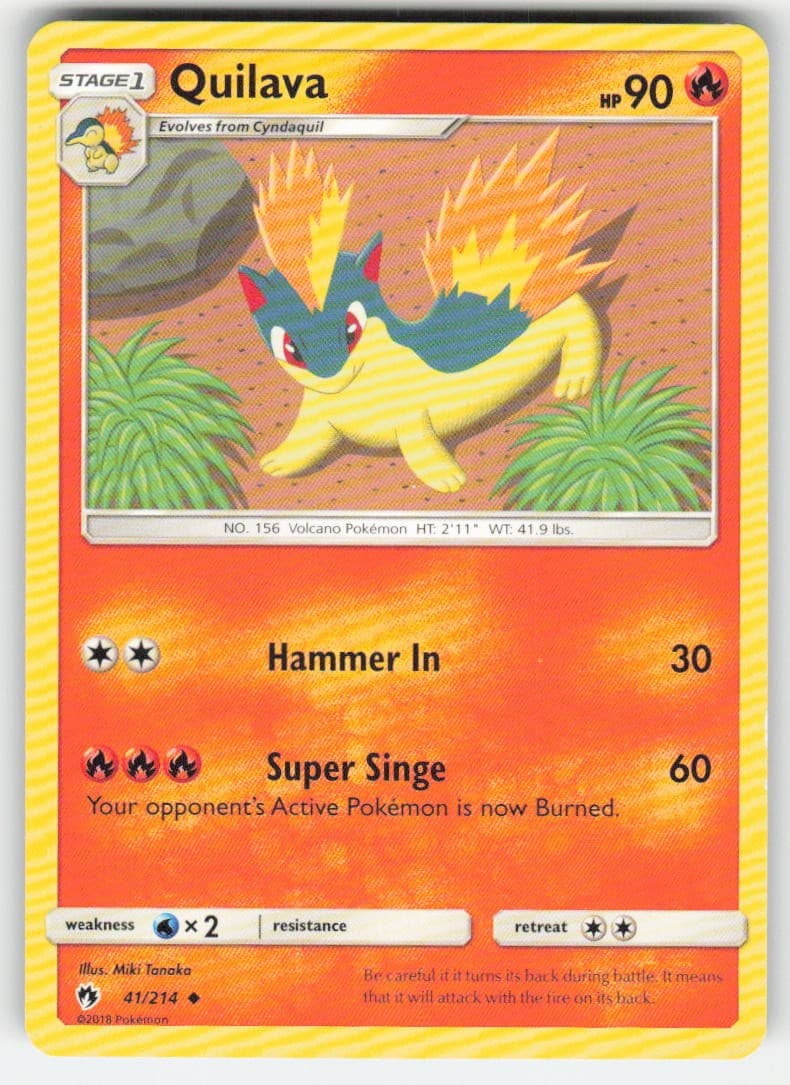 Quilava 41/214 SM - Lost Thunder Pokemon TCG LP