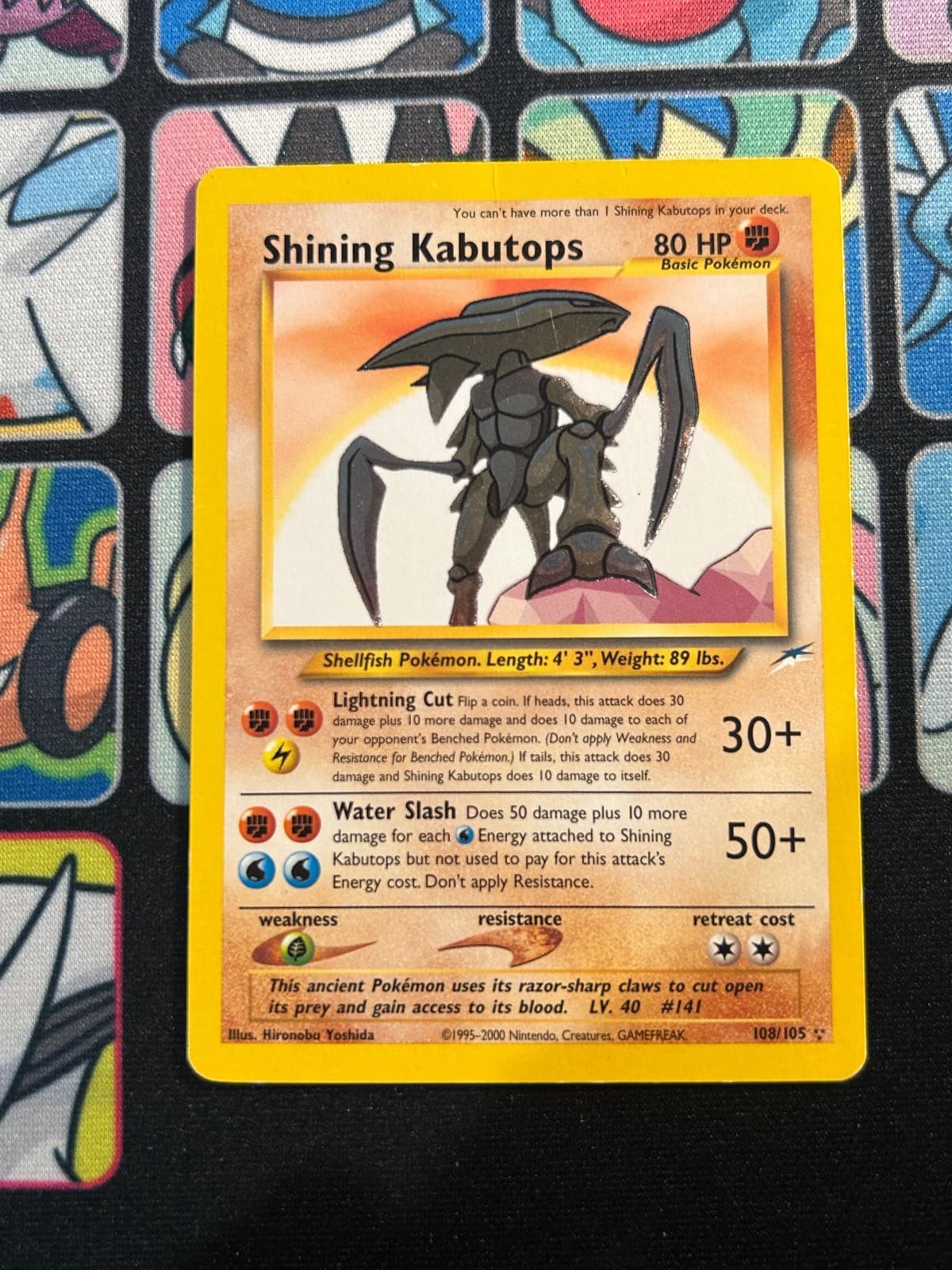 Shining Kabutops 108/105 Secret Rare Neo Destiny Pokemon Unlimited Holo HP