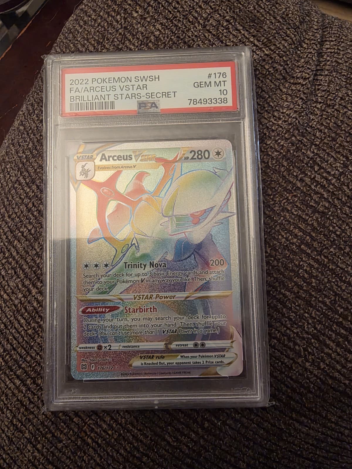 PSA 10 2022 POKEMON BRILLIANT STARS ARCEUS VSTAR #176 SECRET GEM MINT