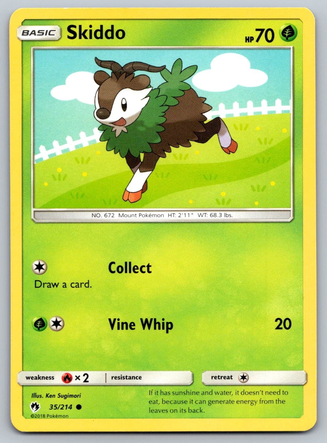 Pokemon Lost Thunder Skiddo Common 35/214 Lightly Played