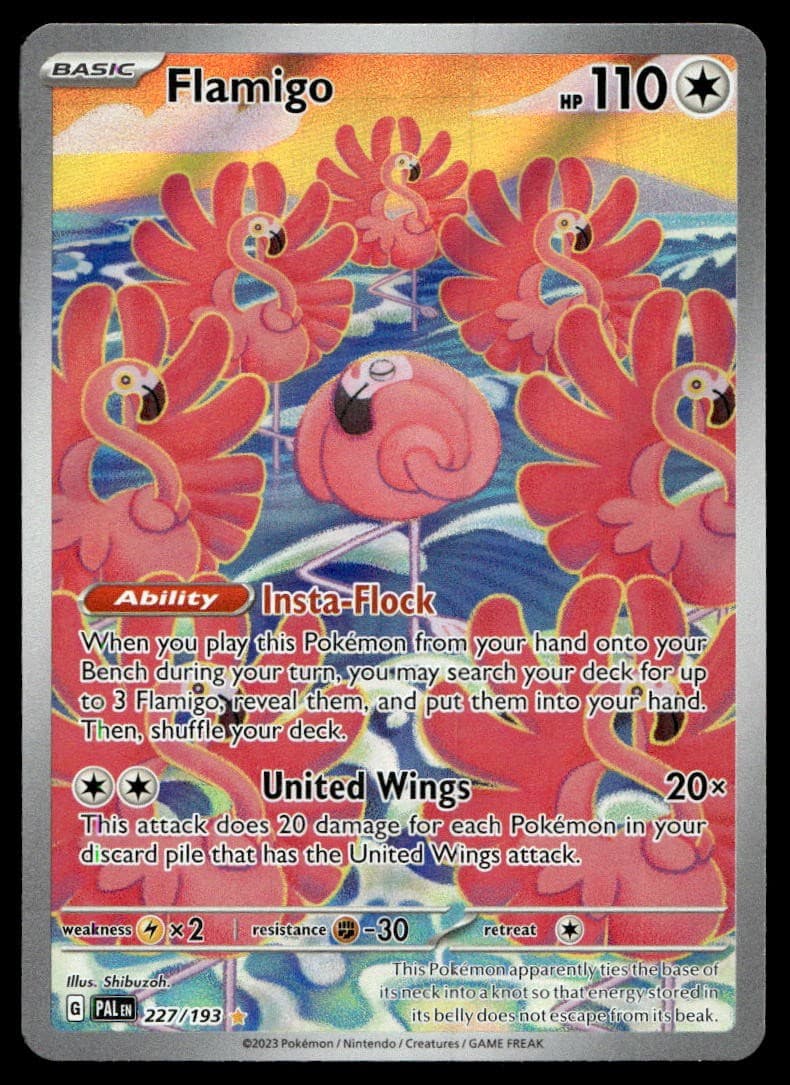 NM Flamigo [Paldea Evolved 227/193] Holofoil Illustration Rare Pokemon TCG