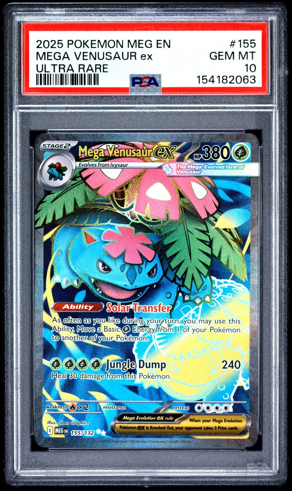 2025 POKEMON MEG EN-MEGA EVOLUTION ULTRA RARE #155 MEGA VENUSAUR EX PSA 10