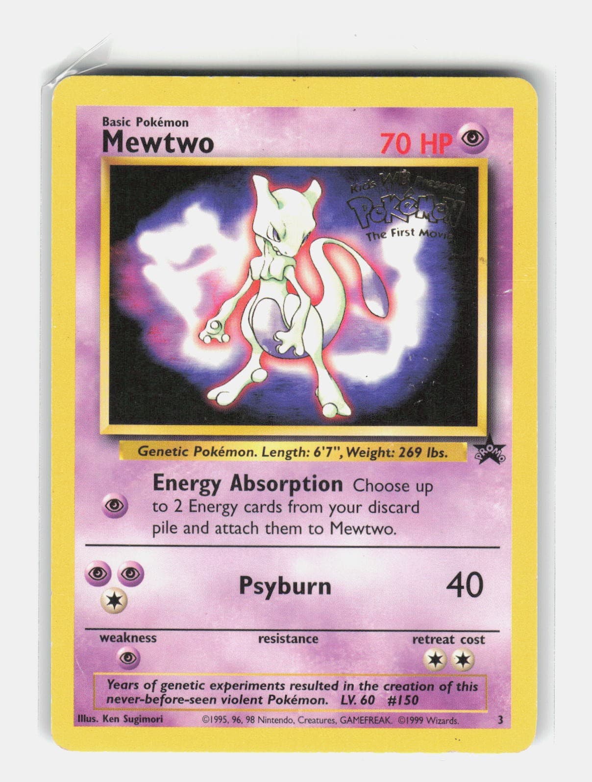Mewtwo 3 P Wizards Black Star Promos Pokemon MP