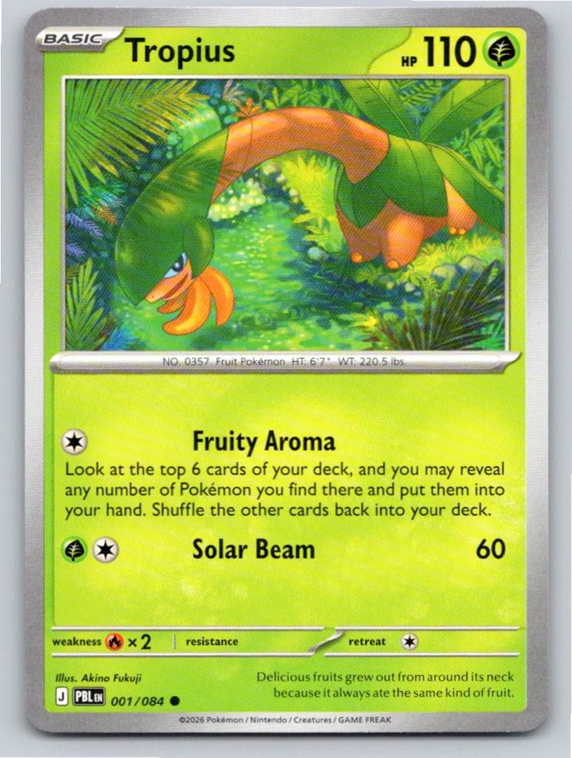 2026 POKEMON TROPIUS PITCH BLACK 001/084 COMMON NM A26227 FREE S&H