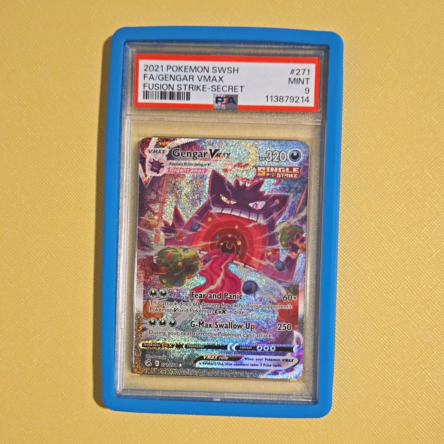 PSA 9 Pokemon TCG Gengar VMAX 271/264 Fusion Strike Secret Rare Alt Art 2021