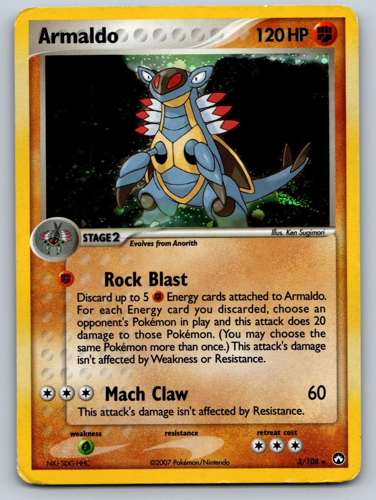 Armaldo 3/108 Holo Rare Power Keepers Pokemon MP