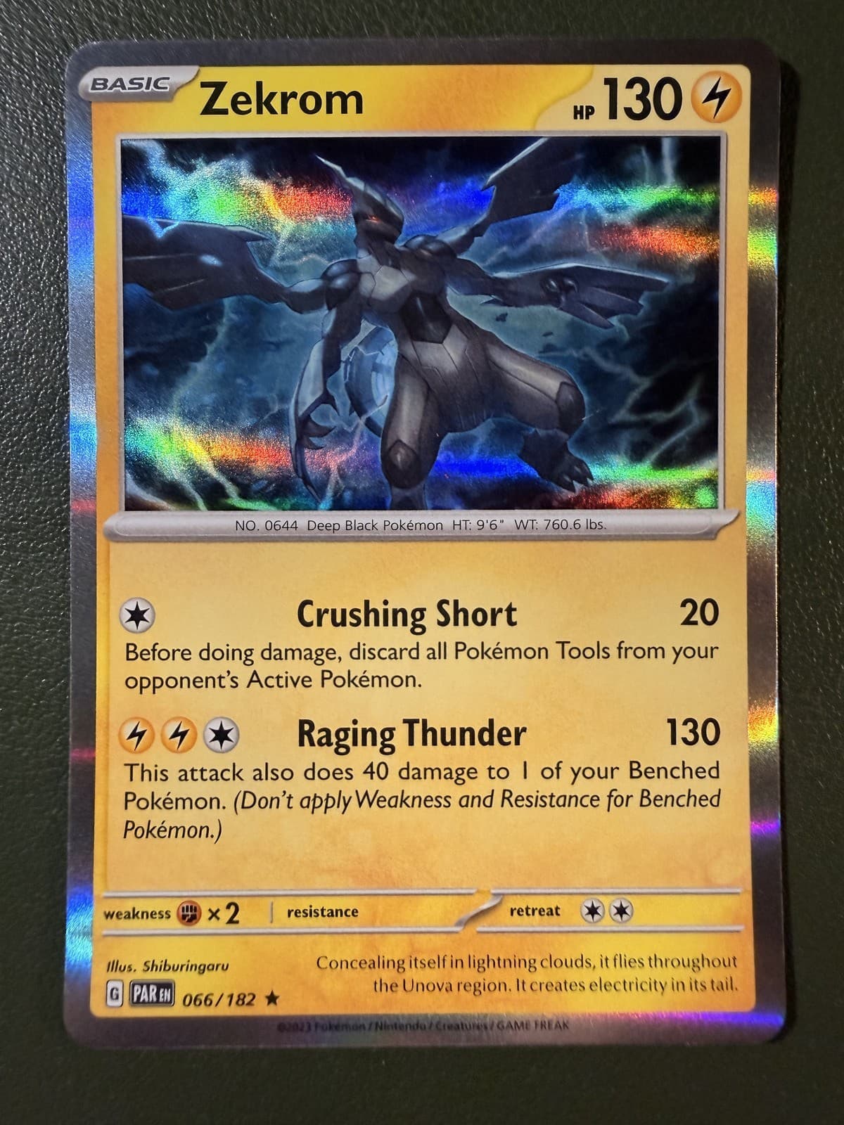 Pokemon TCG Zekrom 66/182 Paradox Rift SV4 Holo NM