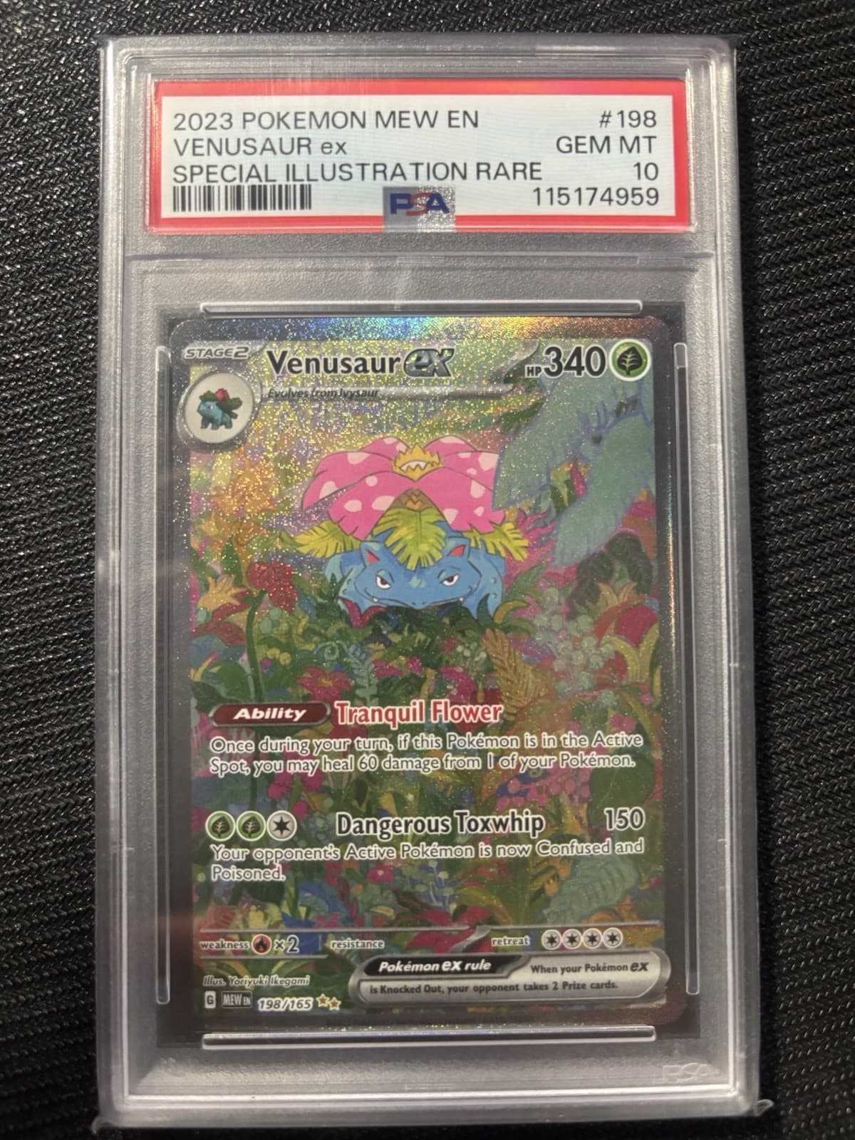 Venusaur ex 2023 Pokemon SV: Scarlet & Violet 151 198/165 SIR Holo PSA 10