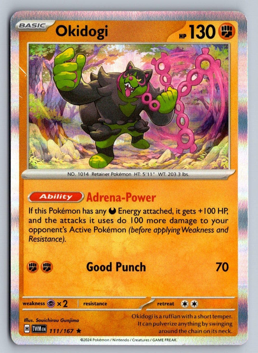 Twilight Masquerade OKIDOGI 111/167 Holo NM/M Pokemon Sky 15 - 5