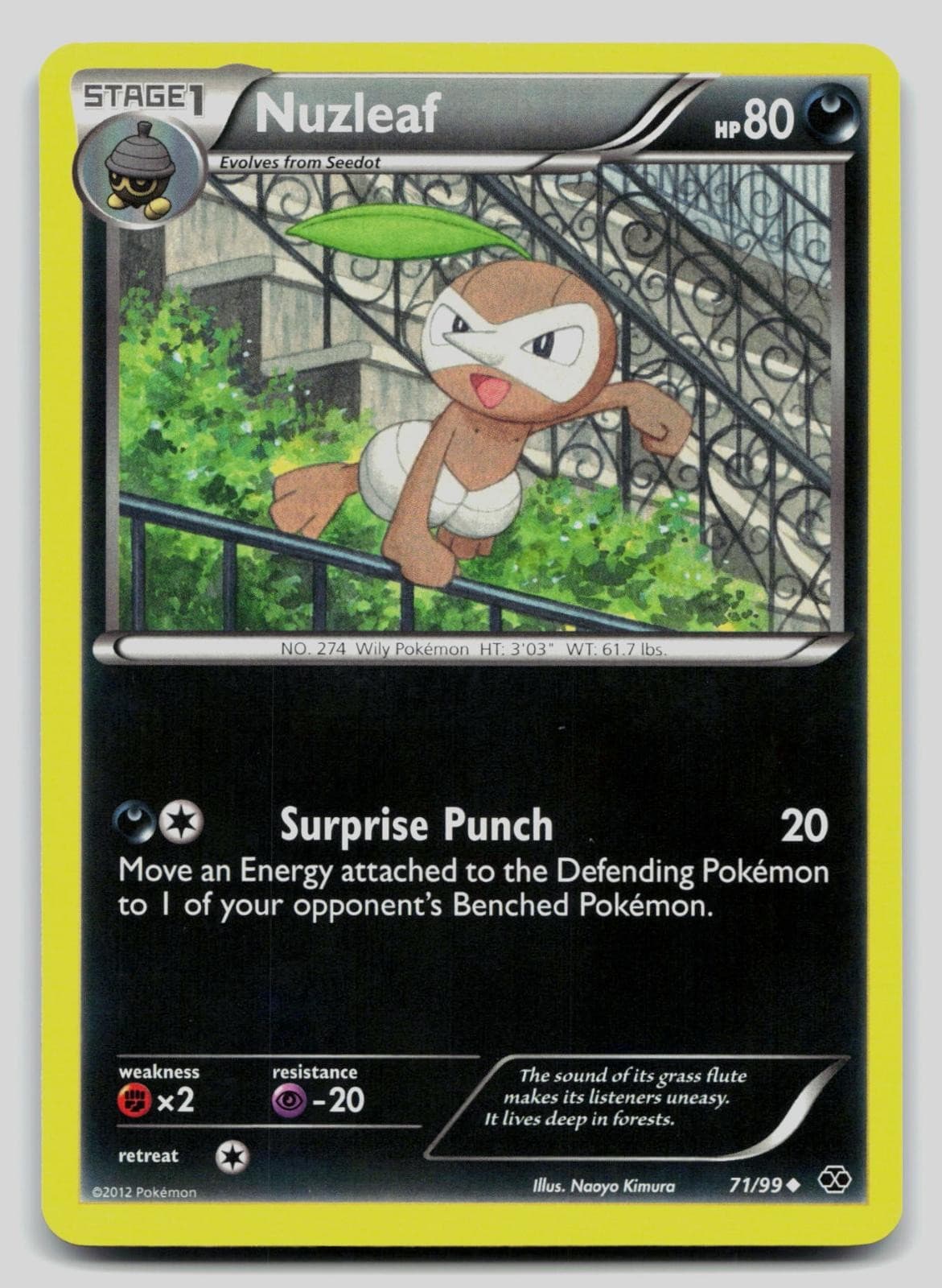 Nuzleaf 71/99 Uncommon Next Destinies Pokemon Lightly Played