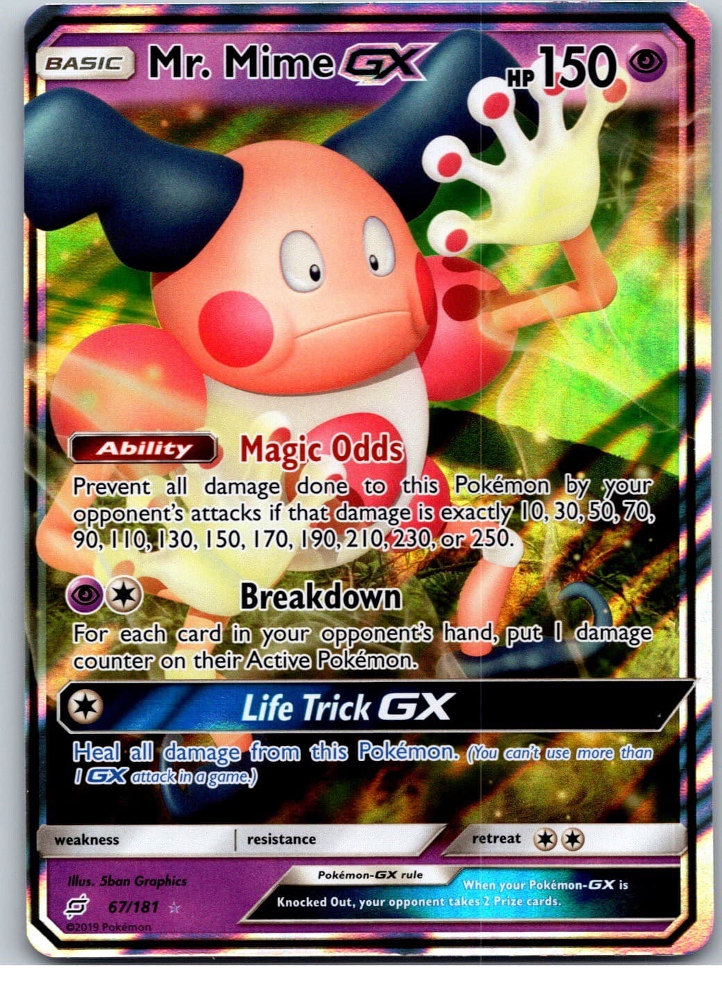 Mr. Mime GX 67/181 Team Up Pokemon Holo LP