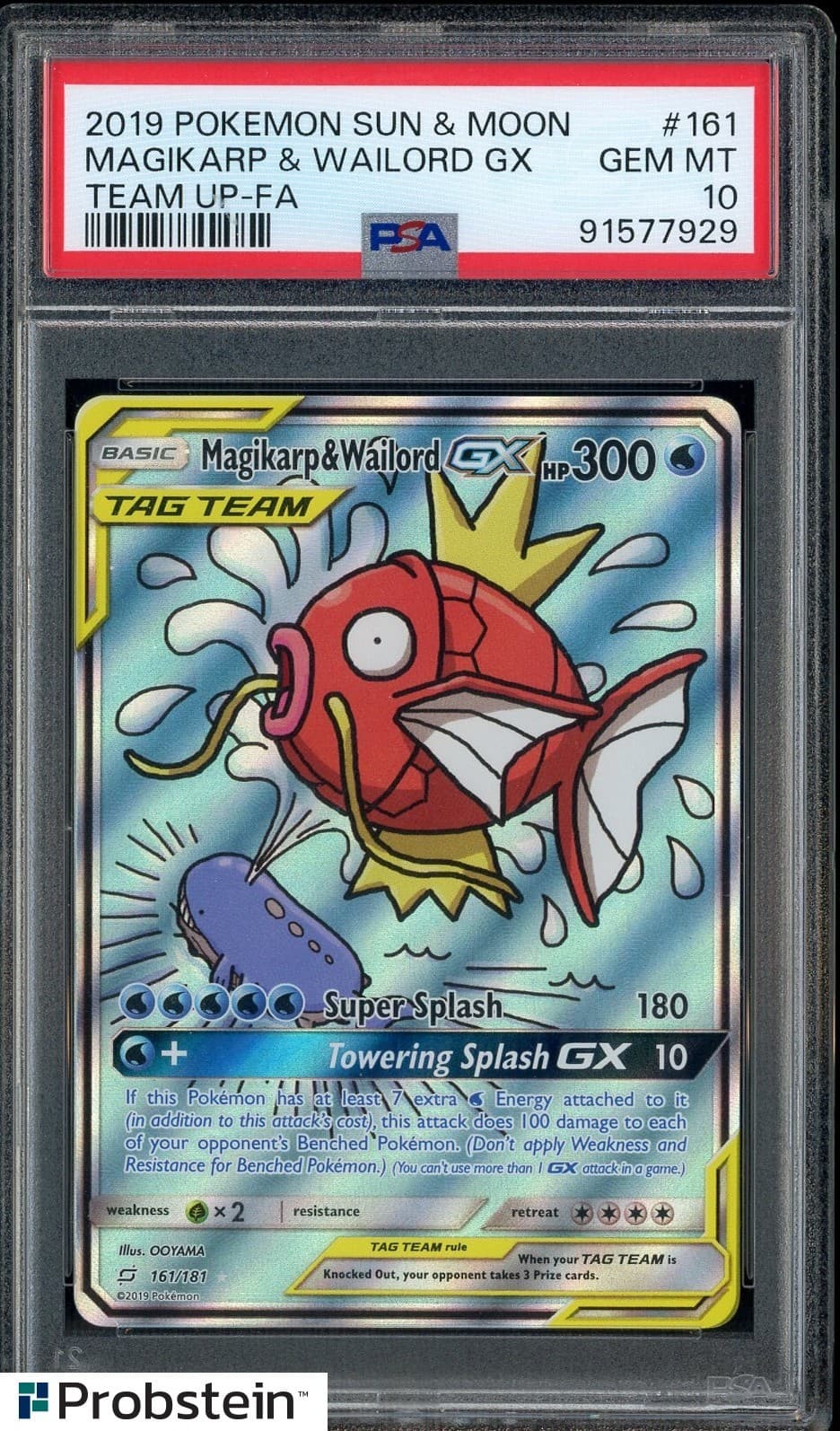 2019 Pokemon Sun & Moon Team Up-FA #161 Magikarp & Wailord GX PSA 10 GEM MINT