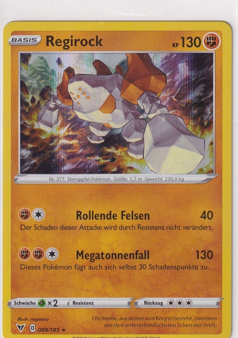 Pokemon Karte Schwert&Schild Farbenschock 89/185 Regirock Holo deutsch