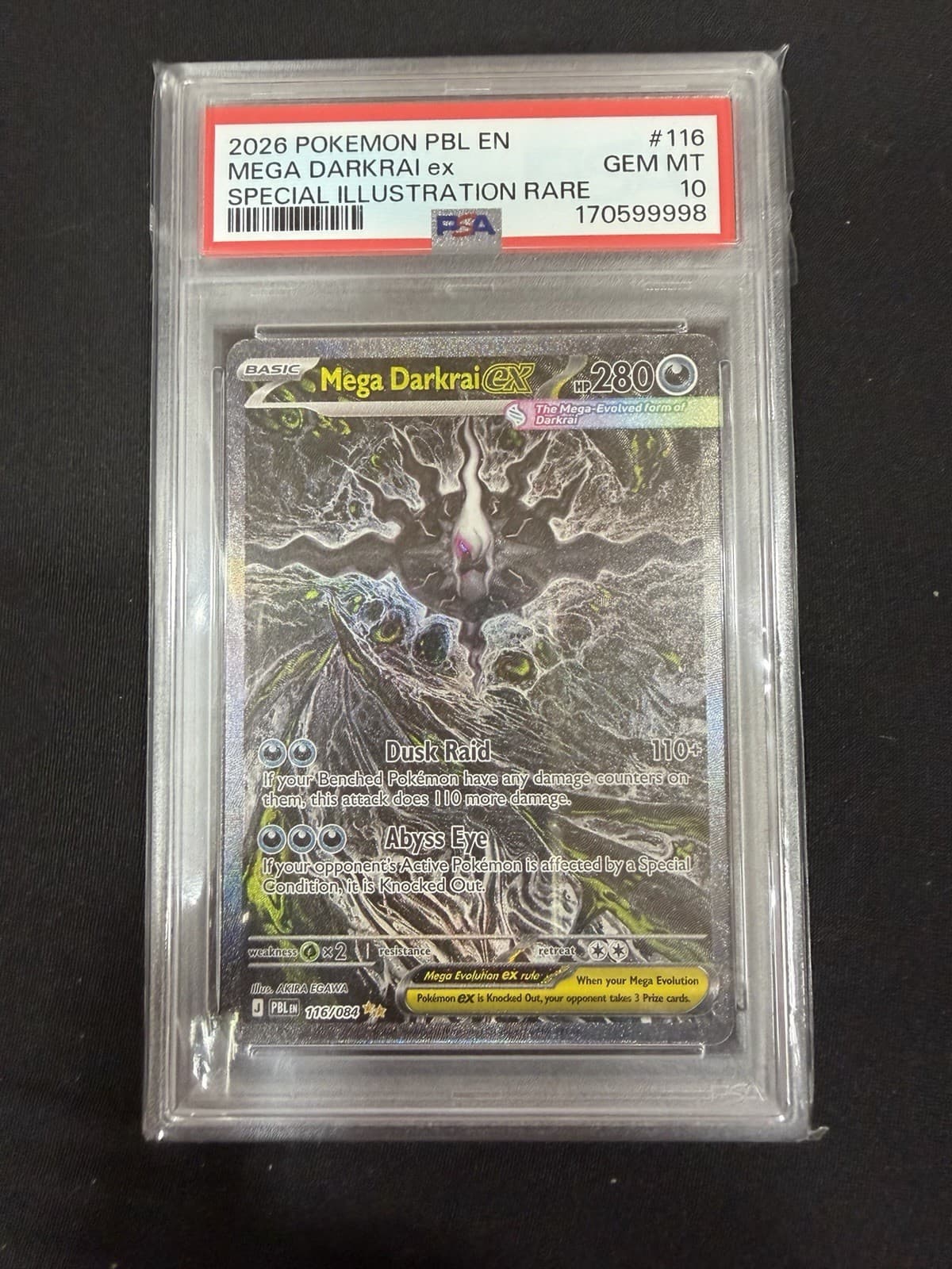 Pokémon TCG Mega Darkrai Ex EX SIR Holo Me05 Pitch Black 116/084 EN PSA 10