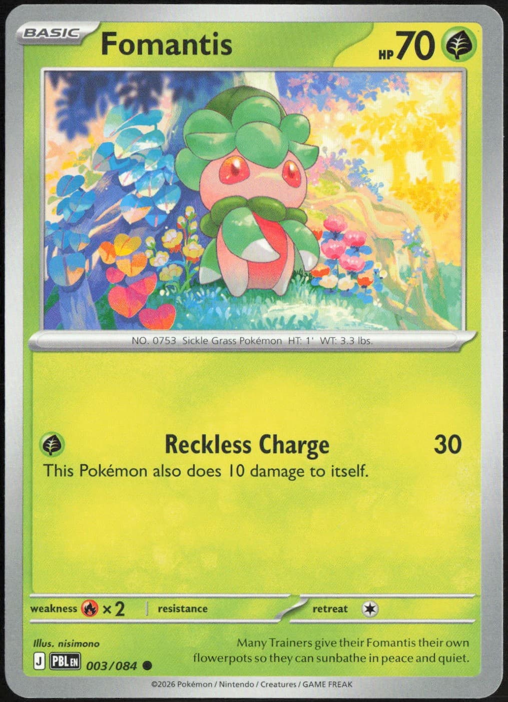 Fomantis Pitch Black 03/84 C Pokémon — English NM