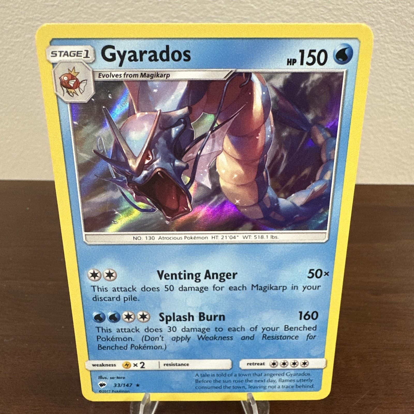 Gyarados 33/147 Sm-Burning Shadows Holo