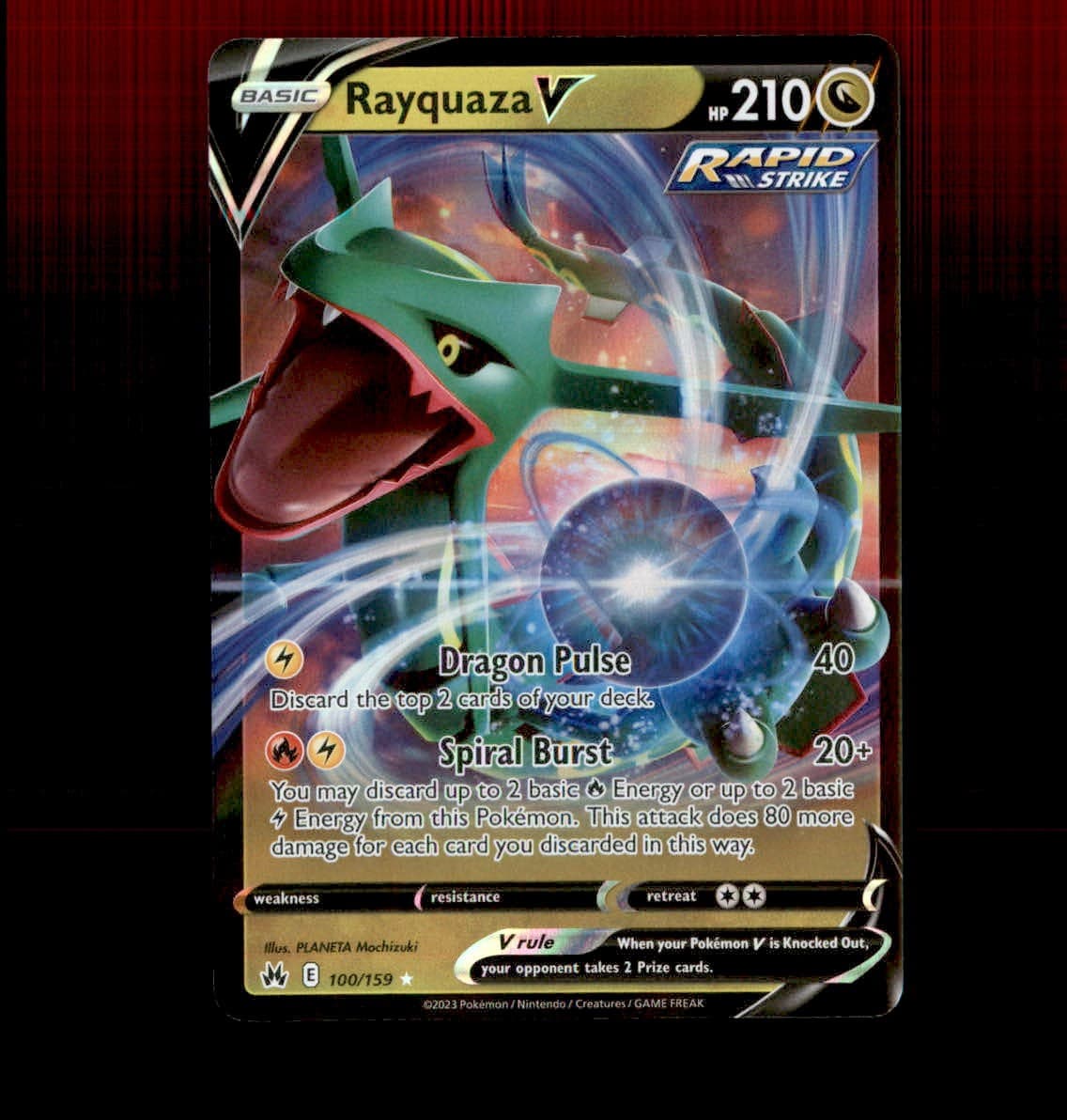 Rayquaza V 100/159 Holo Ultra Rare Crown Zenith Pokemon Near Mint