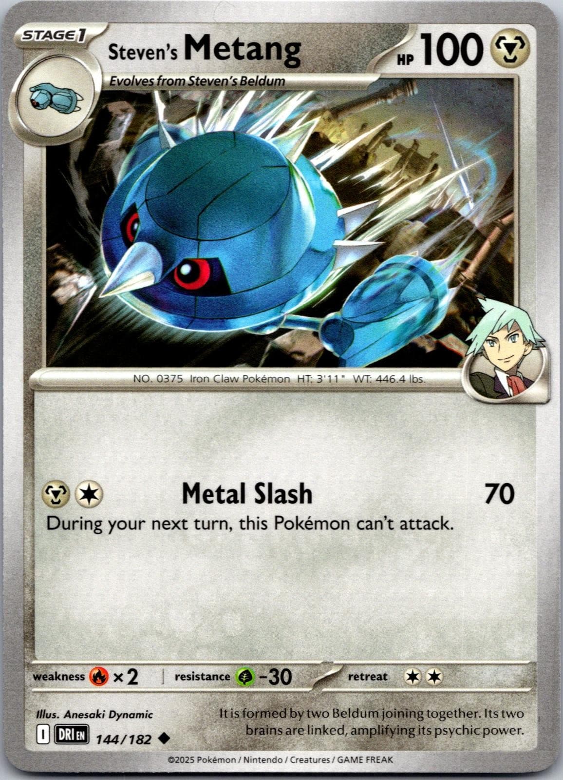 Steven's Metang Destined Rivals 144/182 NM Pokemon