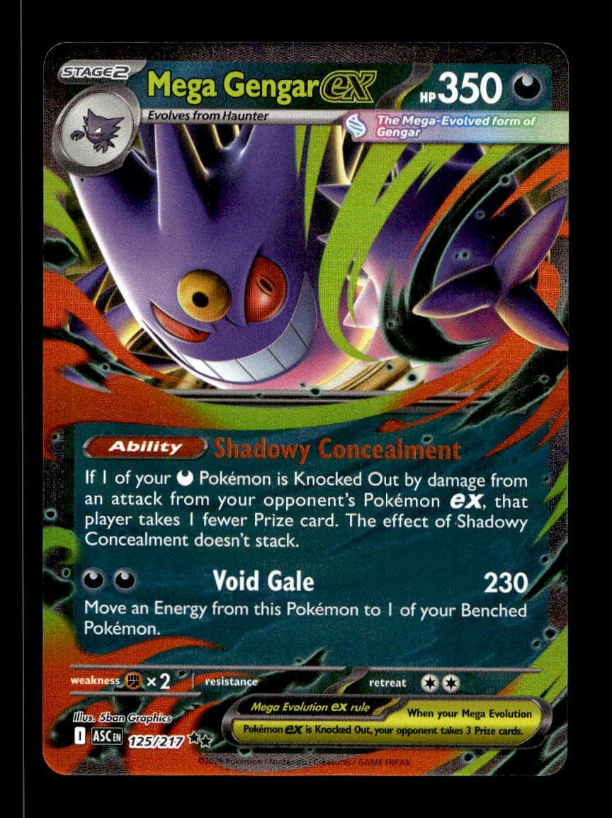 Mega Gengar ex 125/217 Double Rare Ascended Heroes Pokemon Holo Near Mint
