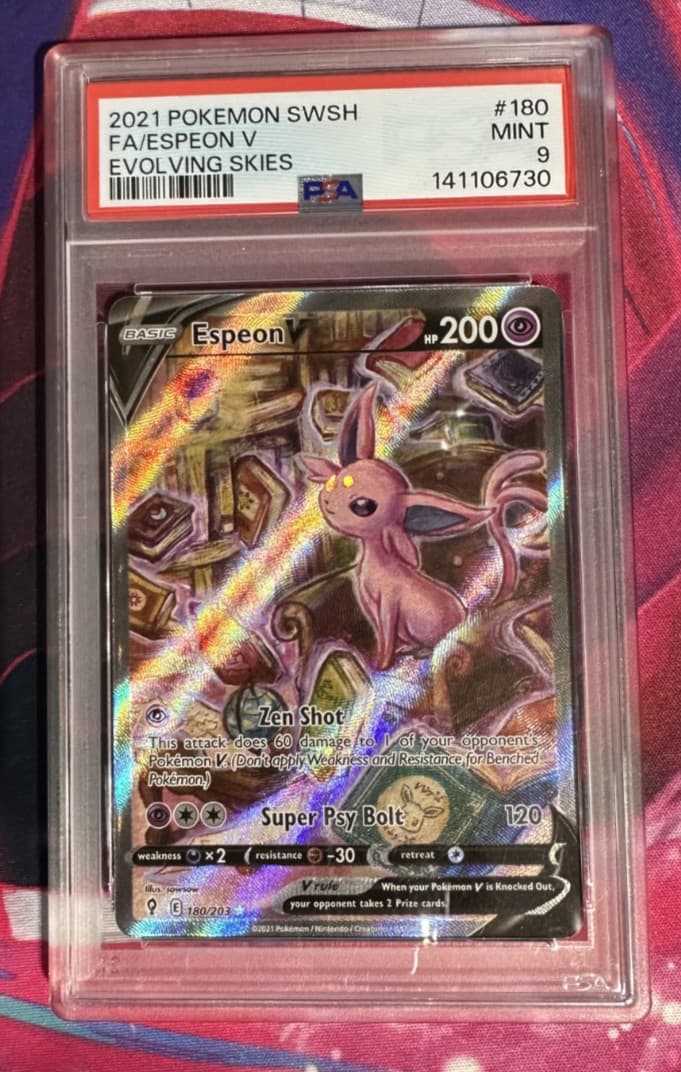 Espeon V 180/203 Evolving Skies English PSA Graded 9 Pokemon