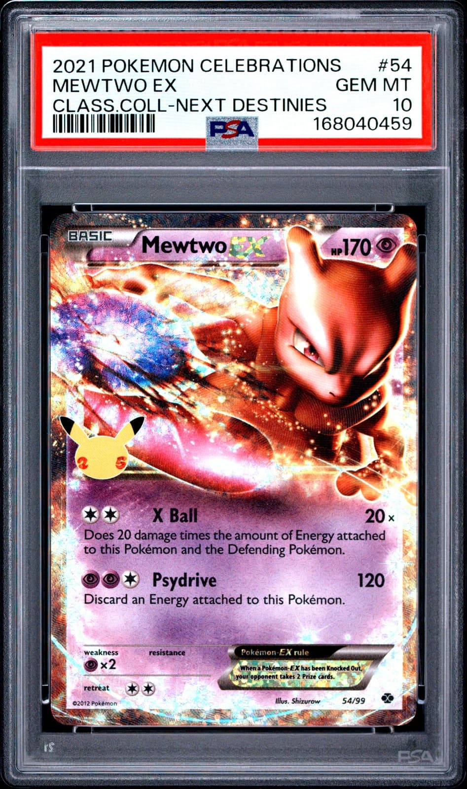2021 POKEMON CELEBRATIONS CLASSIC COLLECTION #54 MEWTWO EX PSA 10