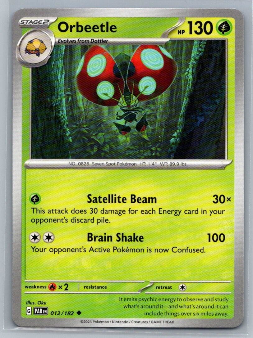 Orbeetle 12/182 Paradox Rift Uncommon Pokémon TCG 2023