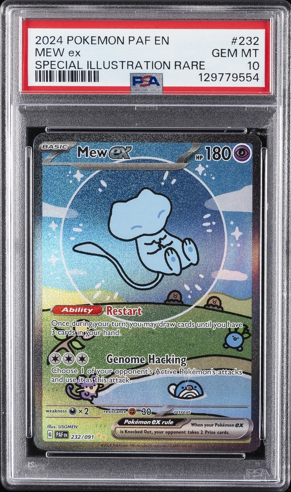2024 POKEMON PAF EN-PALDEAN FATES SPECIAL ILLUSTRATION RARE #232 MEW EX PSA 10